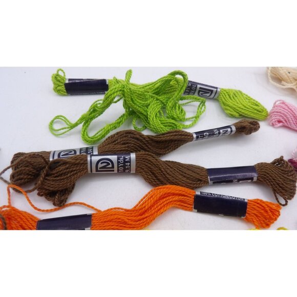 24 Skeins DMC Craft Thread 100% Cotton 15 Colors Assorted Embroidery Yarn - Picture 4 of 7